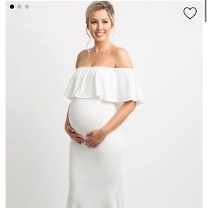 Pink Blush Maternity White Dress